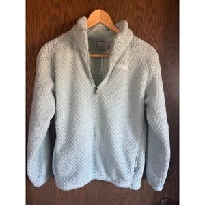 Columbia Girls Mint Green Popcorn Fleece Quarter Zip Pullover Jacket L 14/16‎